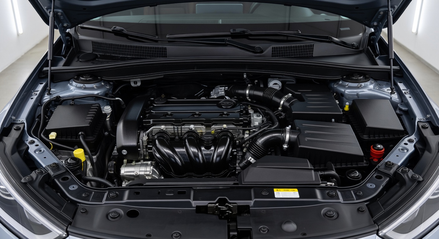 Dirty engine bay restored to brand new look