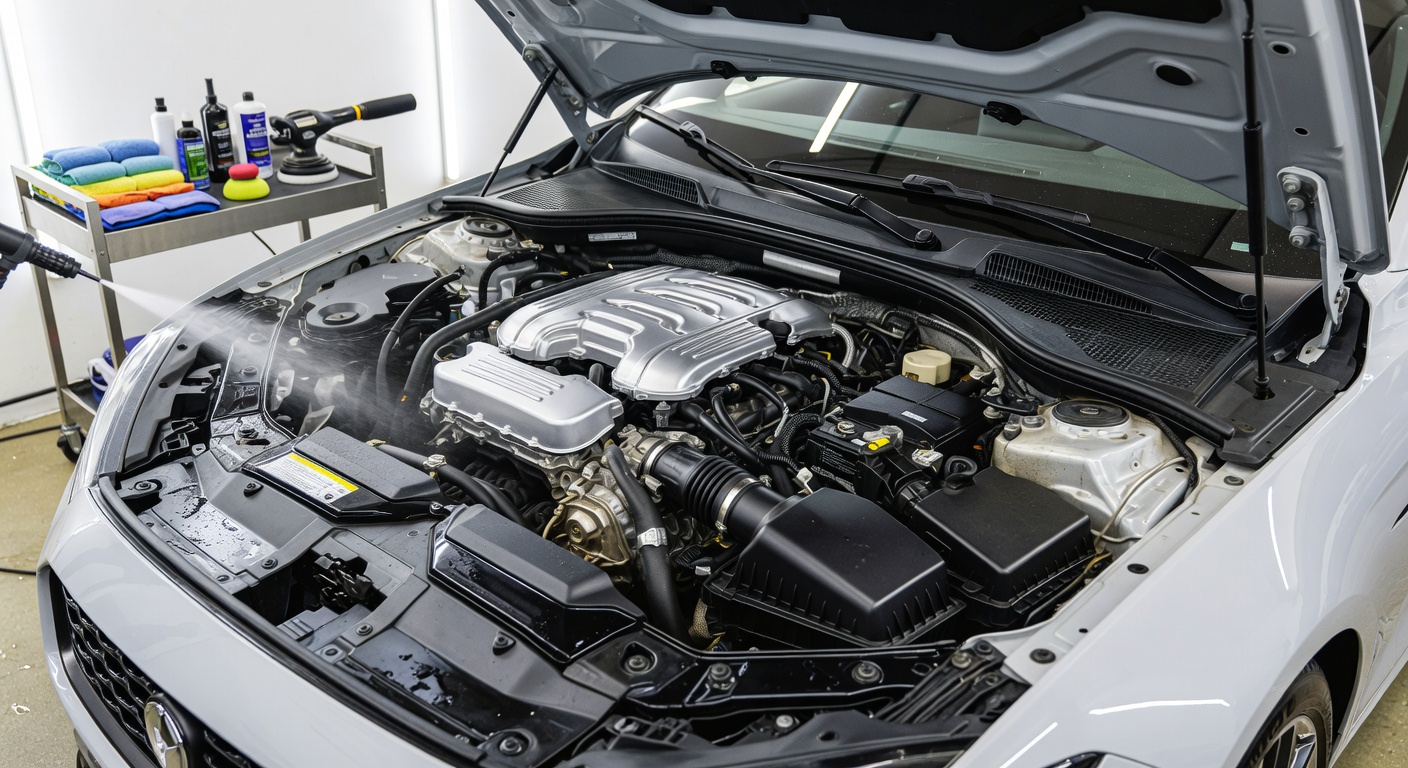 Engine bay deep cleaning