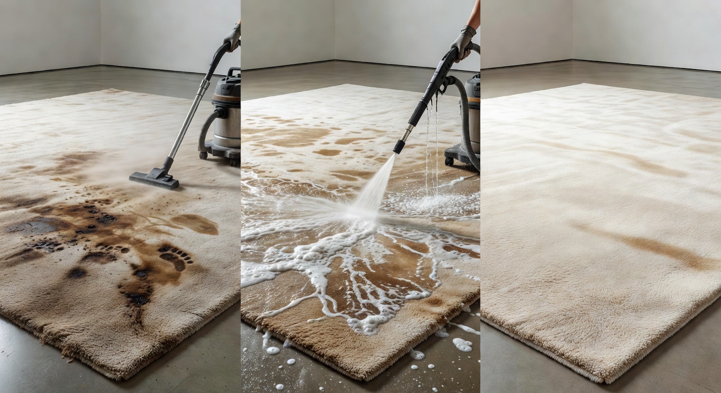 Carpet vacuuming and shampooing transformation